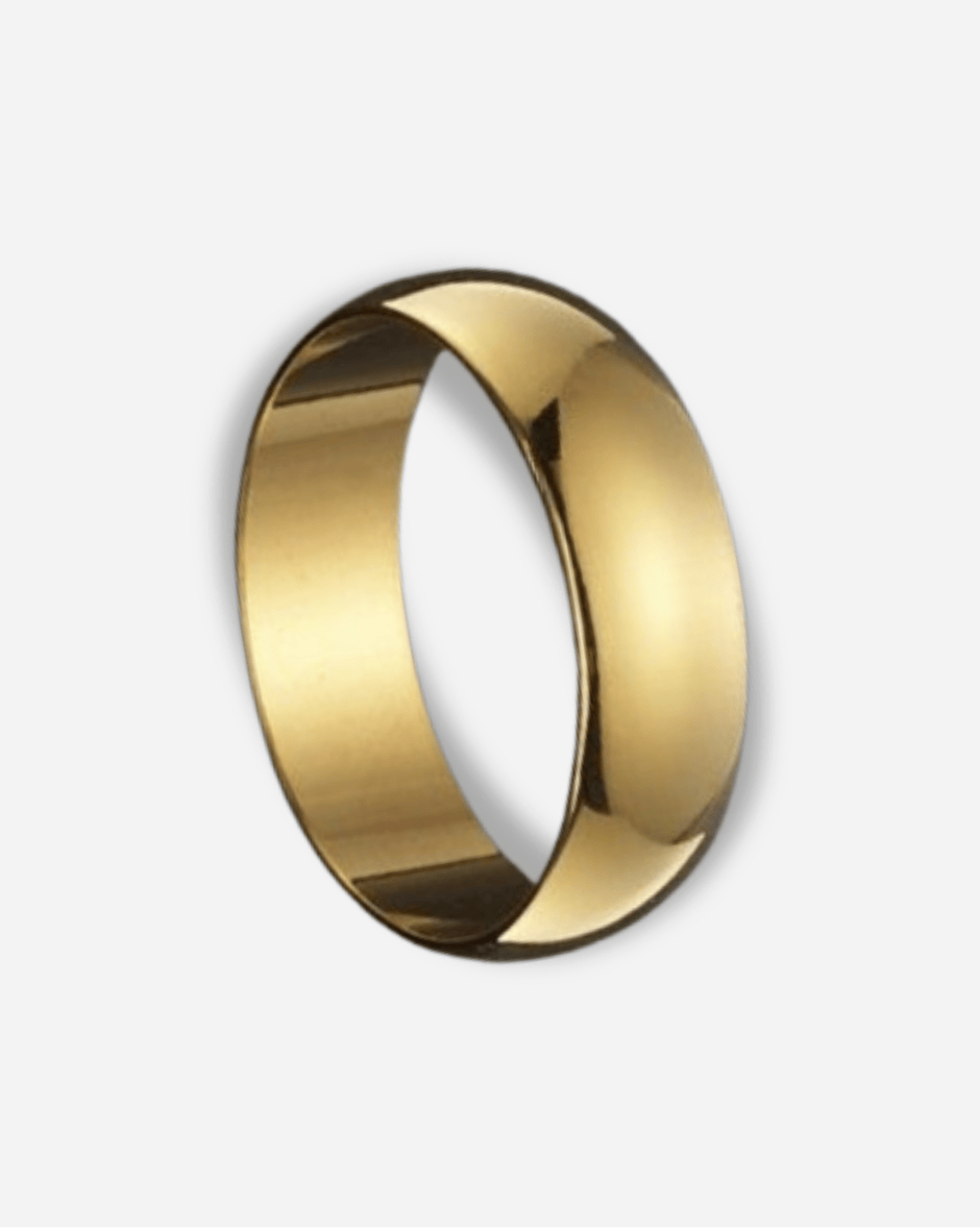 Gold ring on a white background