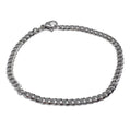 Silver chain bracelet on a white background