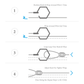 Step-by-step guide on how to wrap a bracelet around a wrist with illustrations and text.